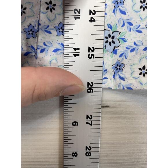 Croft & Barrow Shirt Womens Small Blue White Floral Button Front Long Sleeve - Picture 4 of 10